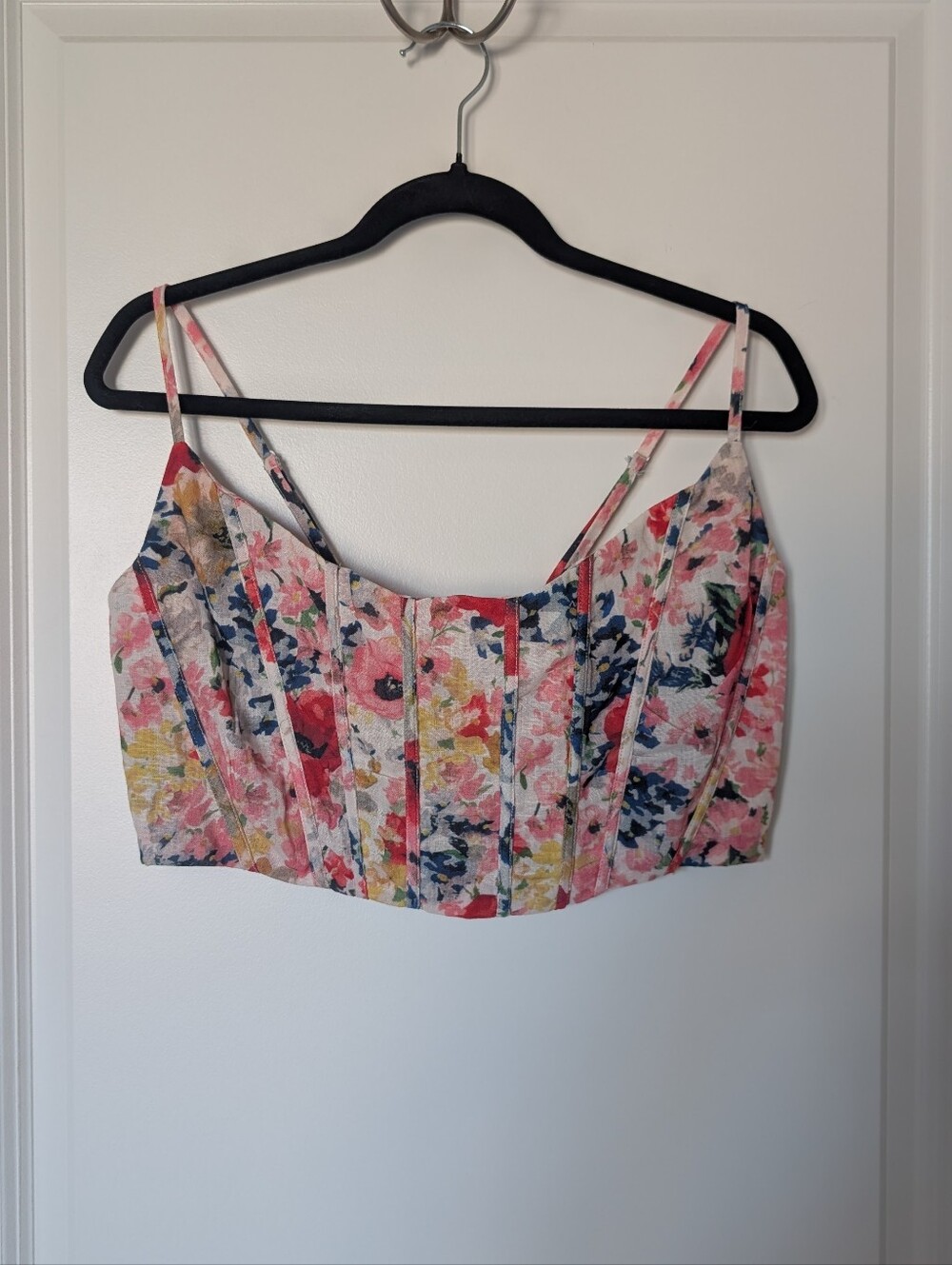 Zimmermann Floral Linen Corset Bustier Crop Top - Picture 2 of 9